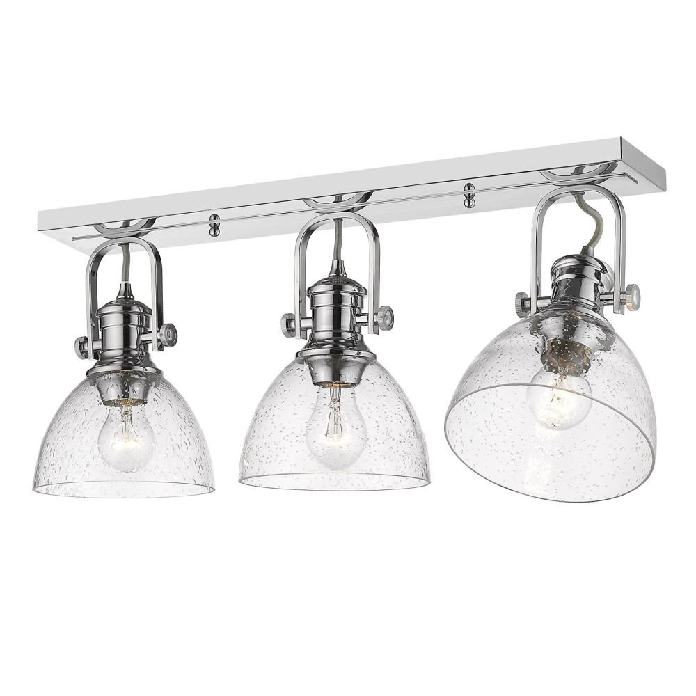 Yep by Golden Lighting Hines 3-light Semi-Flush Mount in Chrome